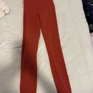 lululemon athletica Orange and Red Leggings Streamlined Fit